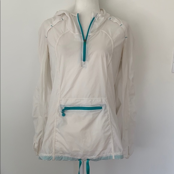 lululemon athletica Tops - Lululemon light white hooded running jacket. S 6